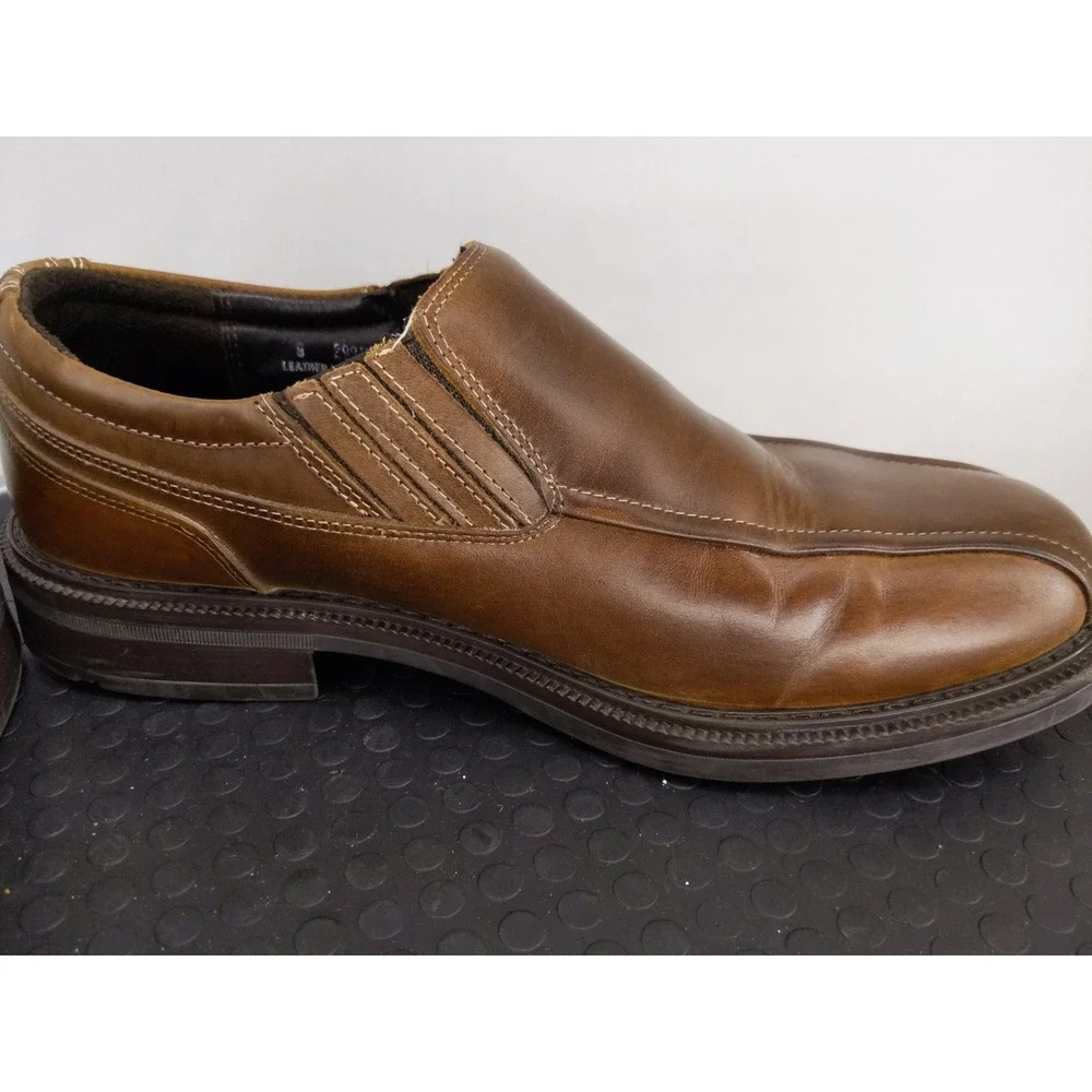 Bostonian Loafers Brown Leather Waterproof Slip On Square Toe 29317 Mens 9